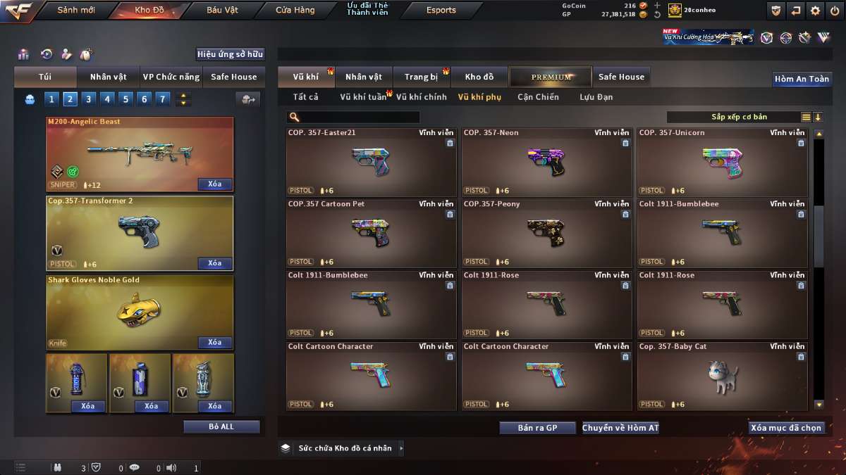 shop acc cf uy tin gia re